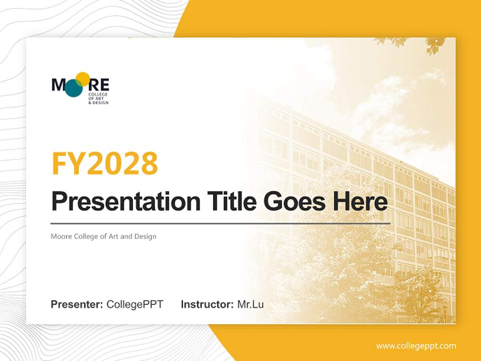 Moore College of Art and Design Academic Presentation/Research Findings Report PPT Template4:3 ratio PPT effect preview image5