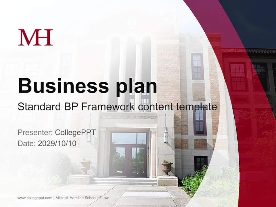 Mitchell Hamline School of Law Competition/Entrepreneurship Contest PPT Template4:3 ratio PPT effect preview image9