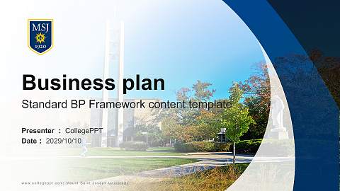 Mount Saint Joseph University Competition/Entrepreneurship Contest PPT Template