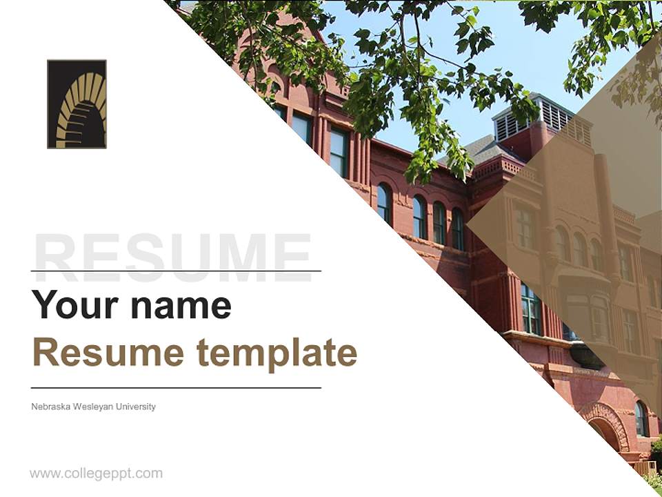 Nebraska Wesleyan University Resume PPT Template4:3 ratio PPT effect preview image5
