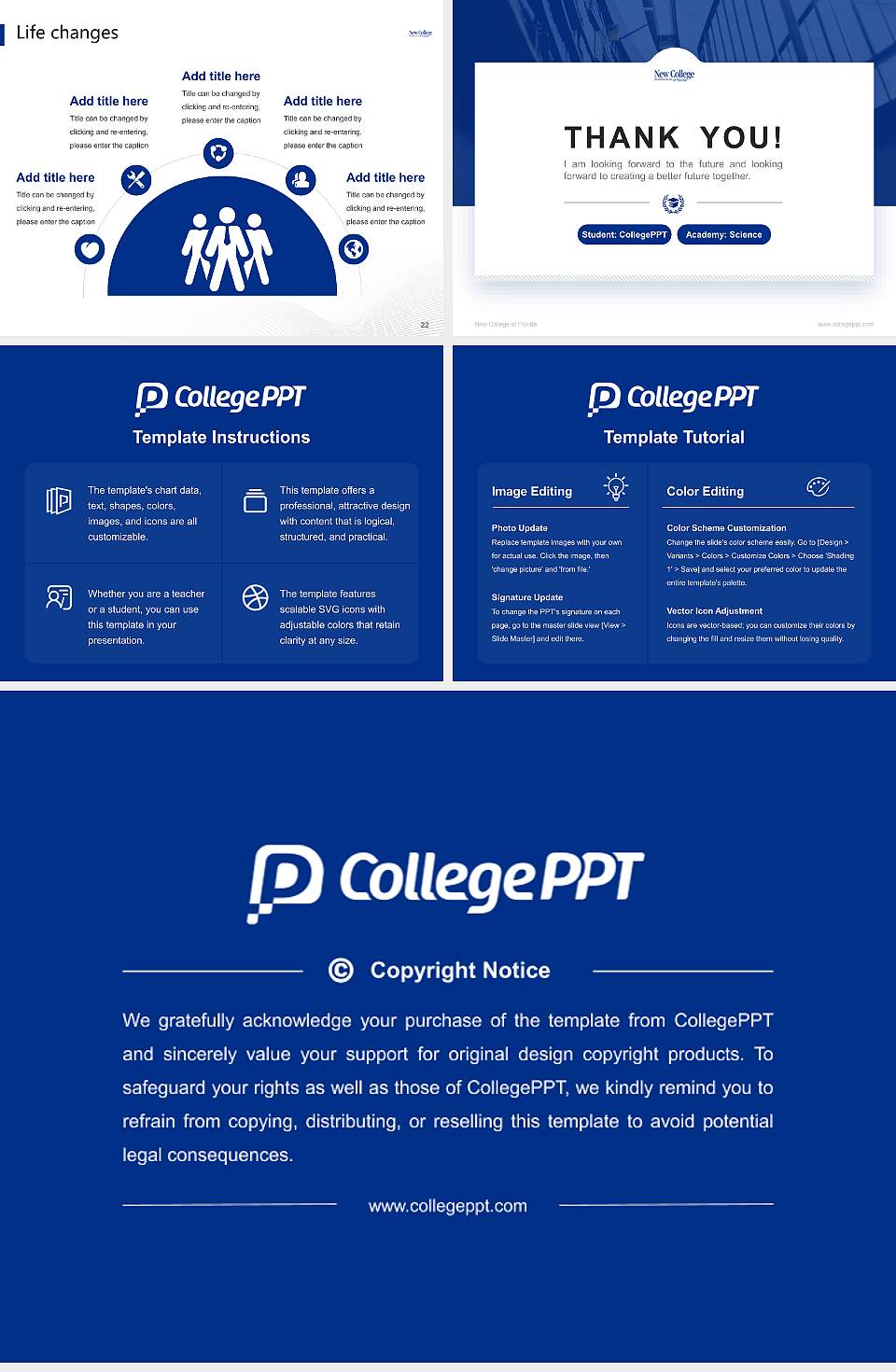 New College of Florida National Scholarship Defense PPT Template4:3 ratio PPT effect preview image4
