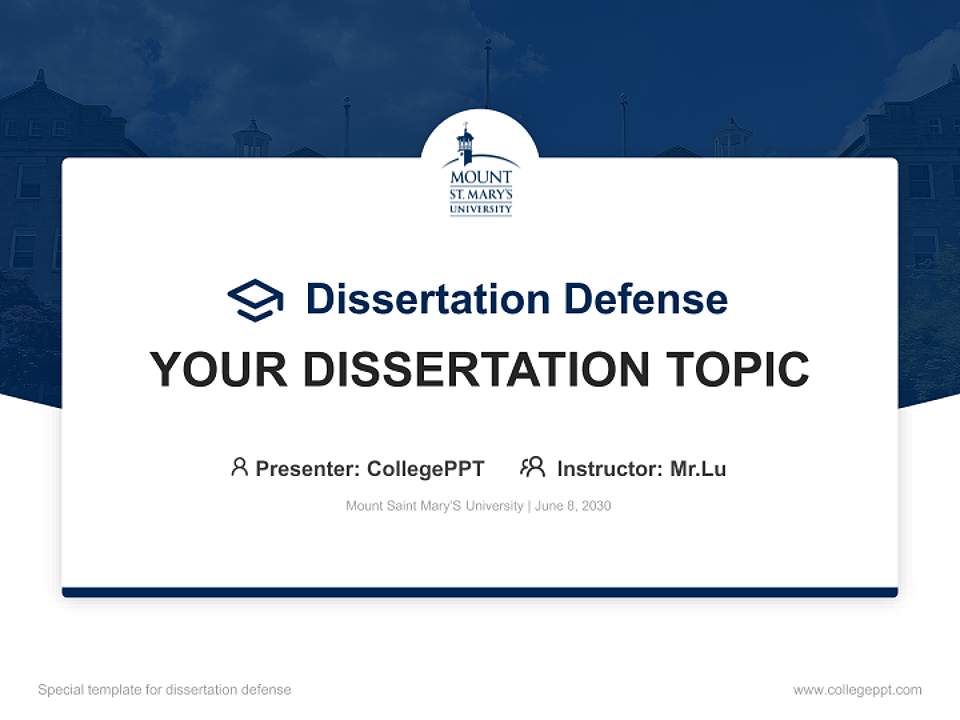Mount Saint Mary’S University Graduation Thesis Defense PPT Template4:3 ratio PPT effect preview image7