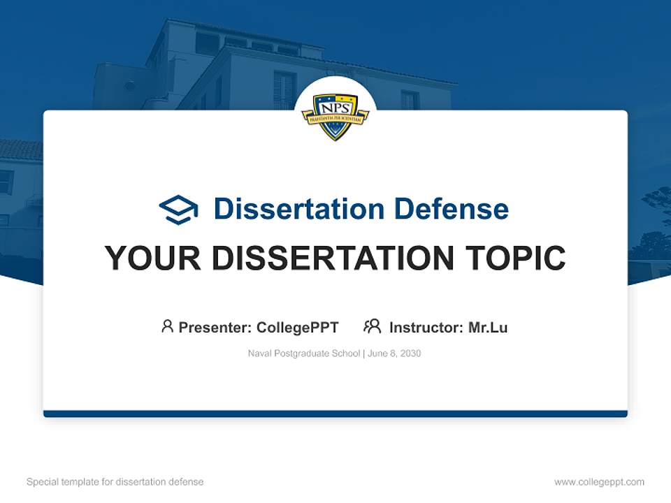 Naval Postgraduate School Graduation Thesis Defense PPT Template4:3 ratio PPT effect preview image7