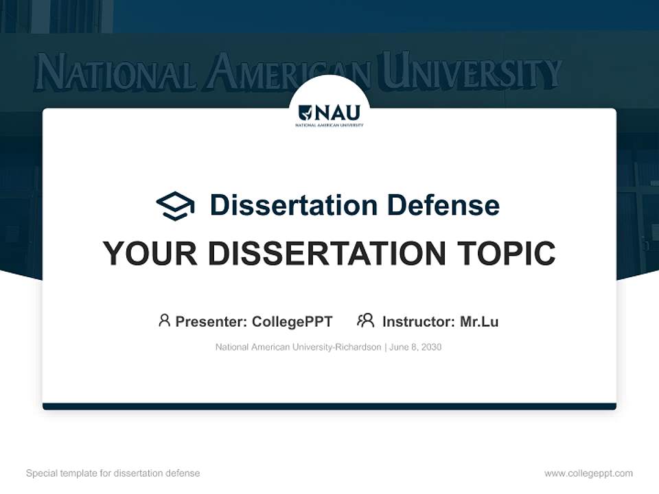 National American University-Richardson Graduation Thesis Defense PPT Template4:3 ratio PPT effect preview image7