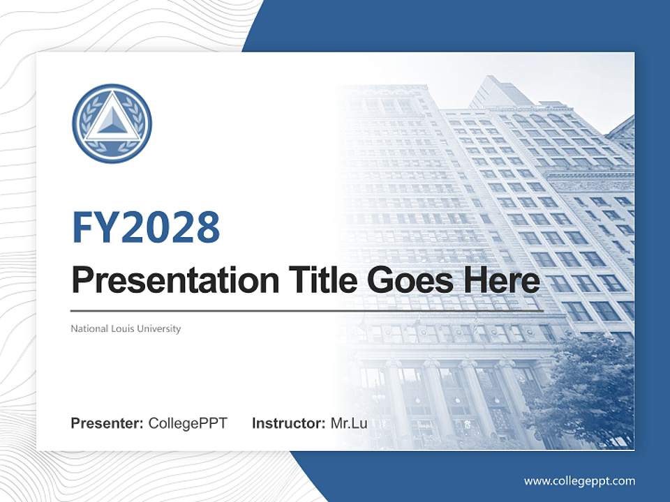 National Louis University Academic Presentation/Research Findings Report PPT Template4:3 ratio PPT effect preview image5