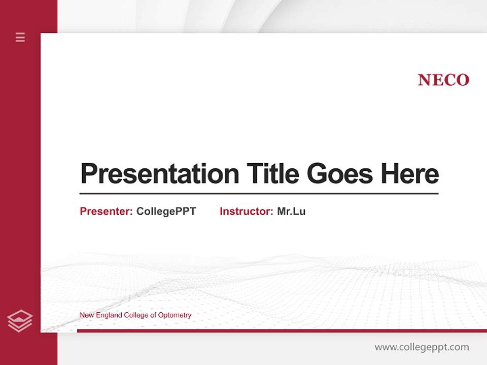 New England College of Optometry Thesis Proposal/Graduation Defense PPT Template4:3 ratio PPT effect preview image5