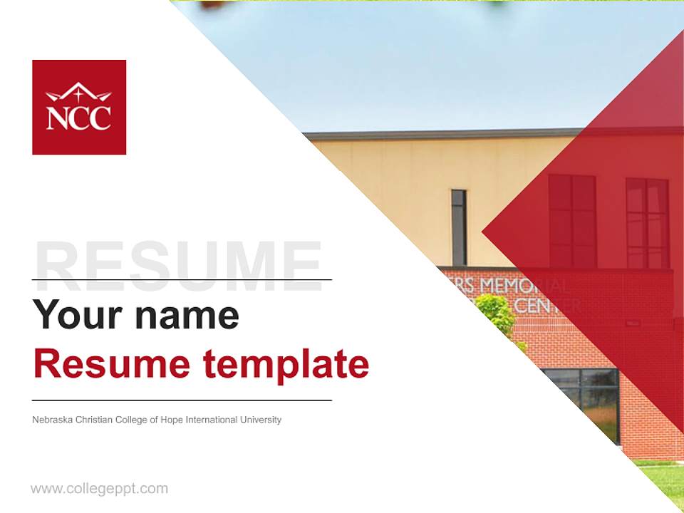 Nebraska Christian College of Hope International University Resume PPT Template4:3 ratio PPT effect preview image5