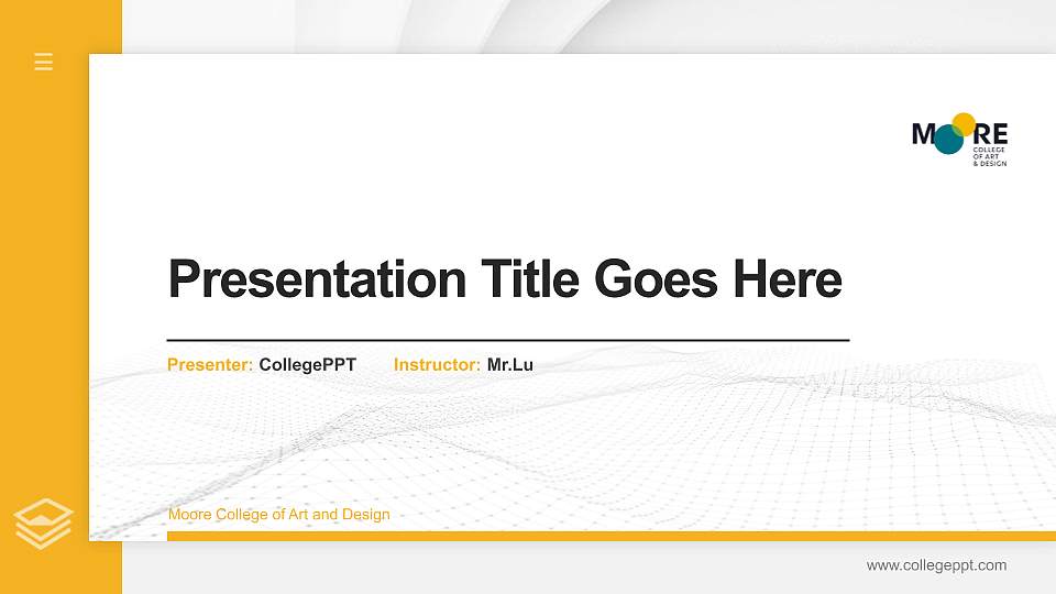 Moore College of Art and Design Thesis Proposal/Graduation Defense PPT Template16:9 ratio PPT effect preview image