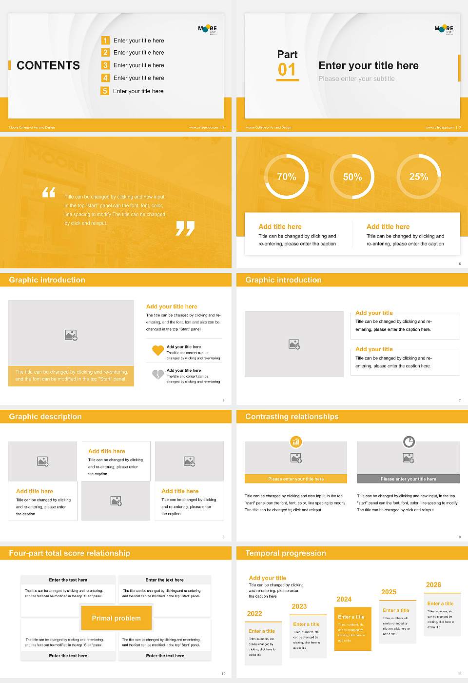 Moore College of Art and Design Thesis Proposal/Graduation Defense PPT Template16:9 ratio PPT effect preview image2