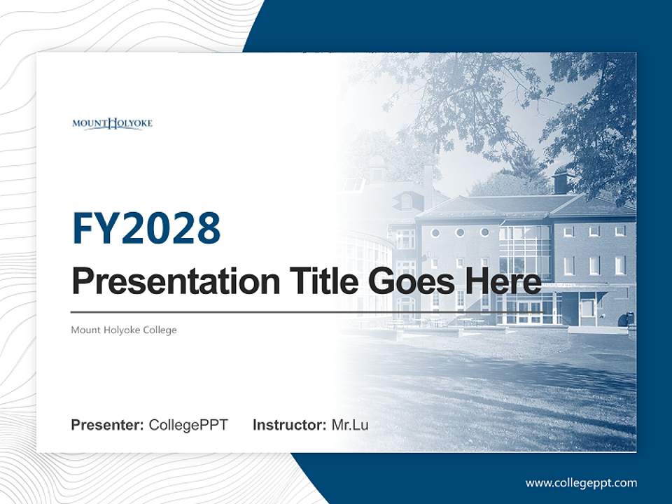Mount Holyoke College Academic Presentation/Research Findings Report PPT Template4:3 ratio PPT effect preview image5