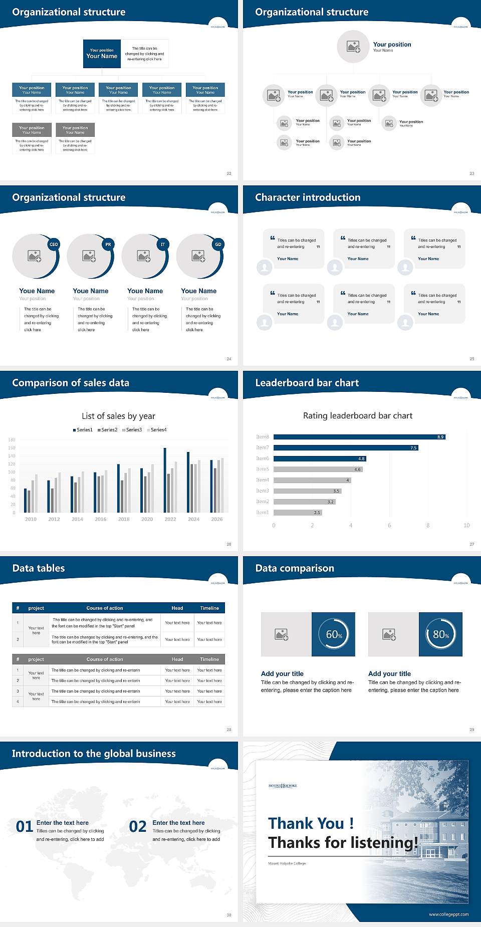 Mount Holyoke College Academic Presentation/Research Findings Report PPT Template4:3 ratio PPT effect preview image4