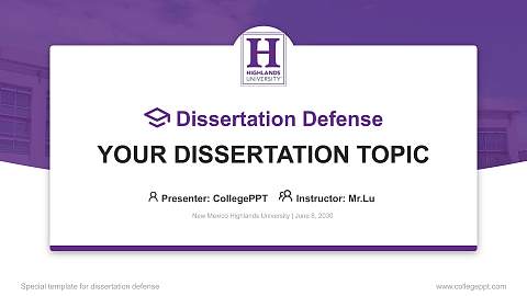 New Mexico Highlands University Graduation Thesis Defense PPT Template