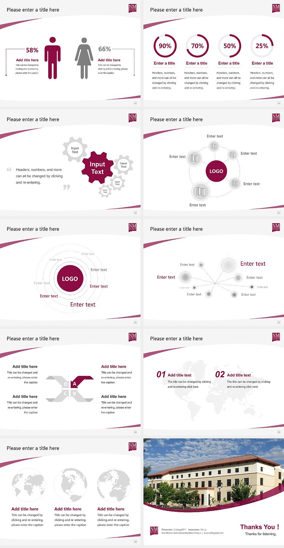 New Mexico State University-Main Campus Course/Courseware Creation PPT Template4:3 ratio PPT effect preview image4
