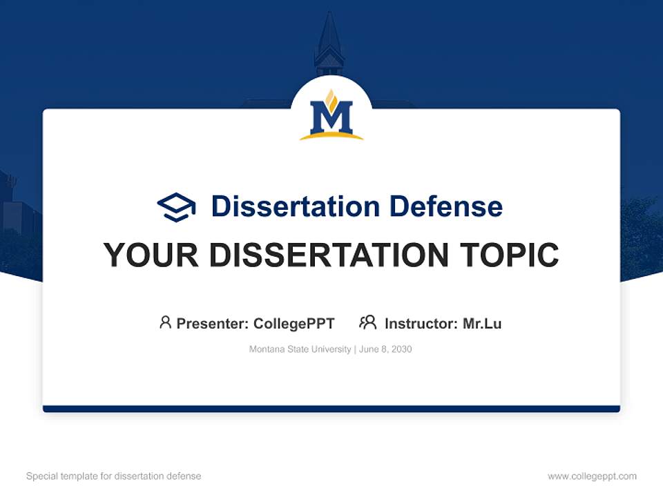 Montana State University Graduation Thesis Defense PPT Template4:3 ratio PPT effect preview image7