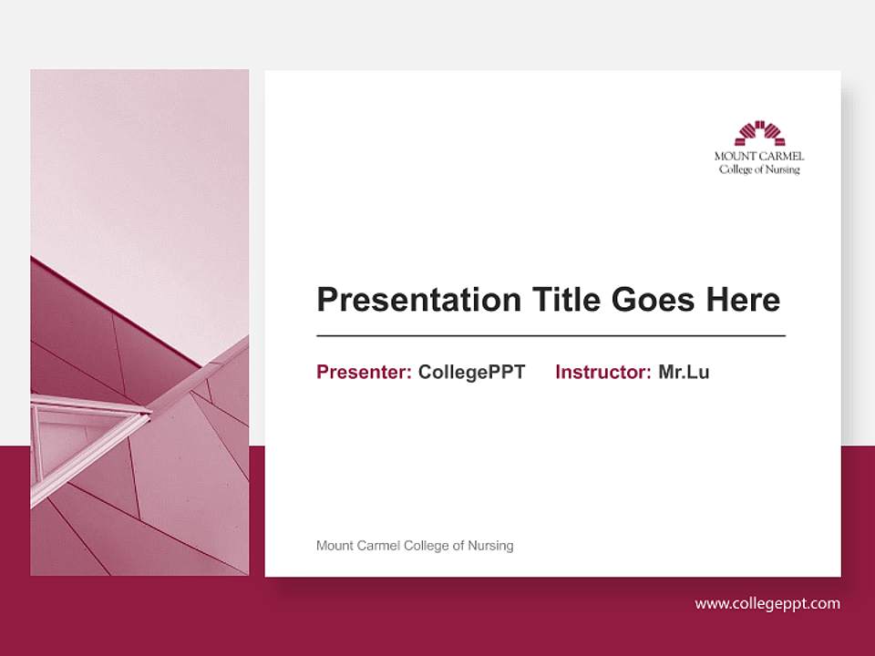 Mount Carmel College of Nursing General Purpose PPT Template4:3 ratio PPT effect preview image6