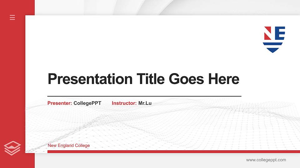 New England College Thesis Proposal/Graduation Defense PPT Template16:9 ratio PPT effect preview image