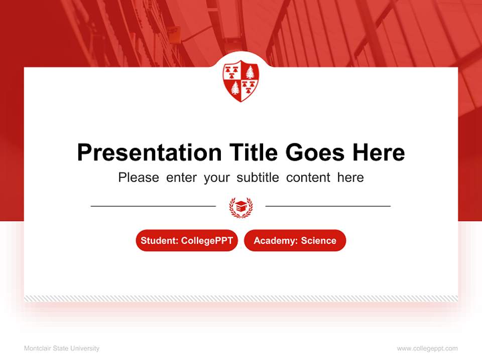 Montclair State University National Scholarship Defense PPT Template4:3 ratio PPT effect preview image4