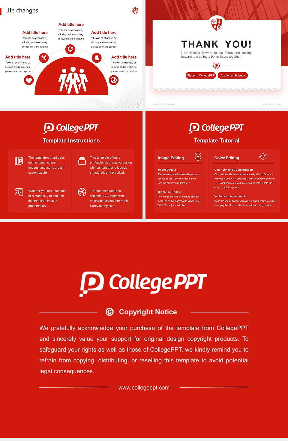 Montclair State University National Scholarship Defense PPT Template4:3 ratio PPT effect preview image4