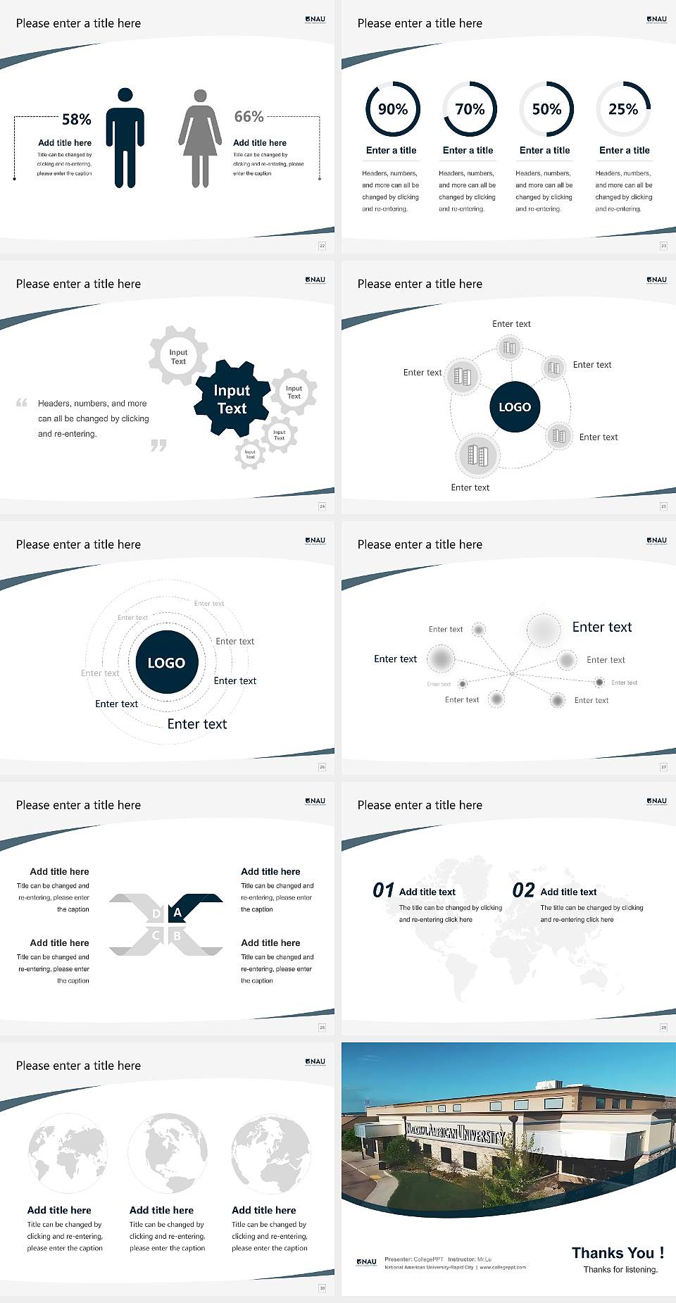 National American University-Rapid City Course/Courseware Creation PPT Template4:3 ratio PPT effect preview image4