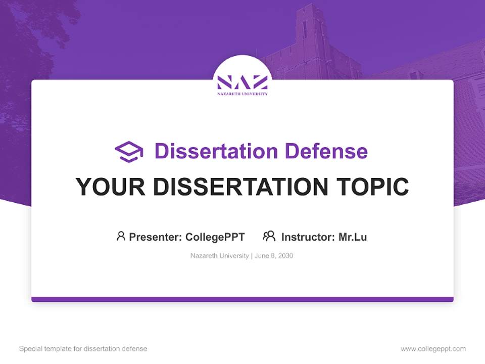 Nazareth University Graduation Thesis Defense PPT Template4:3 ratio PPT effect preview image7