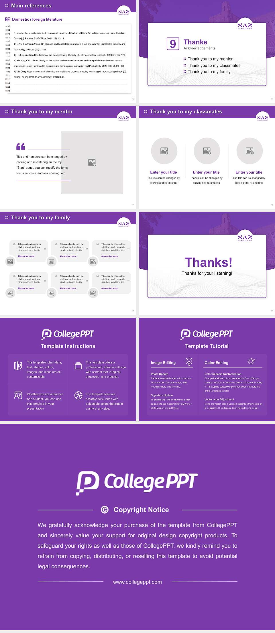 Nazareth University Graduation Thesis Defense PPT Template4:3 ratio PPT effect preview image7