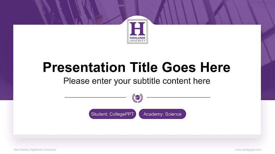 New Mexico Highlands University National Scholarship Defense PPT Template16:9 ratio PPT effect preview image