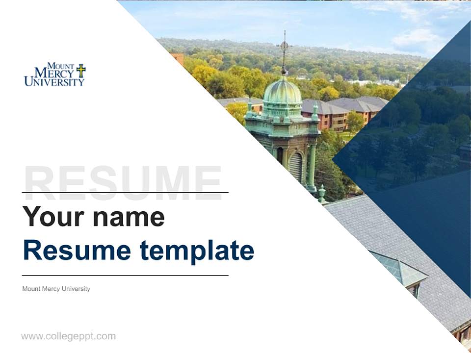 Mount Mercy University Resume PPT Template4:3 ratio PPT effect preview image5