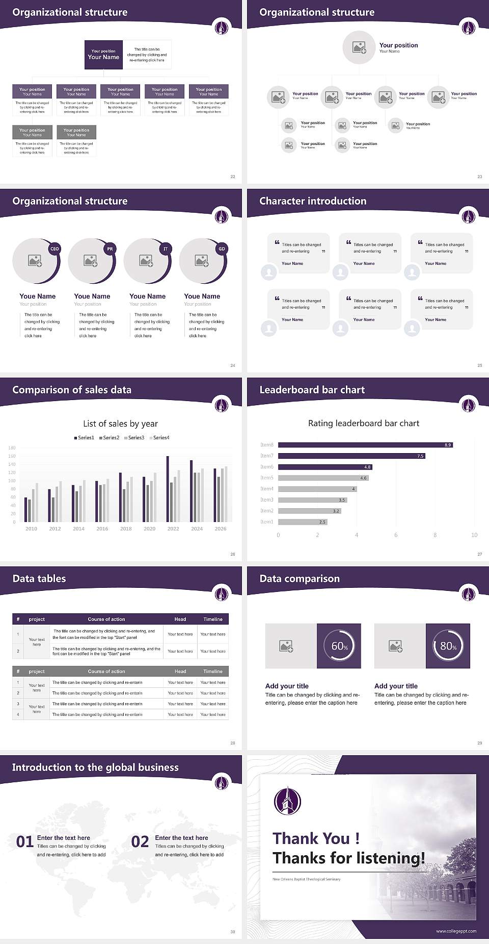 New Orleans Baptist Theological Seminary Academic Presentation/Research Findings Report PPT Template4:3 ratio PPT effect preview image4