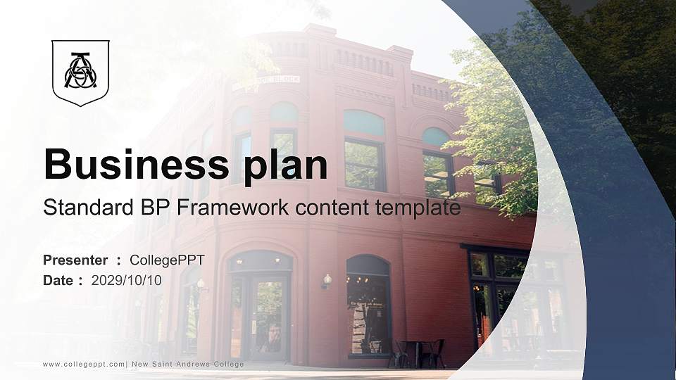 New Saint Andrews College Competition/Entrepreneurship Contest PPT Template16:9 ratio PPT effect preview image