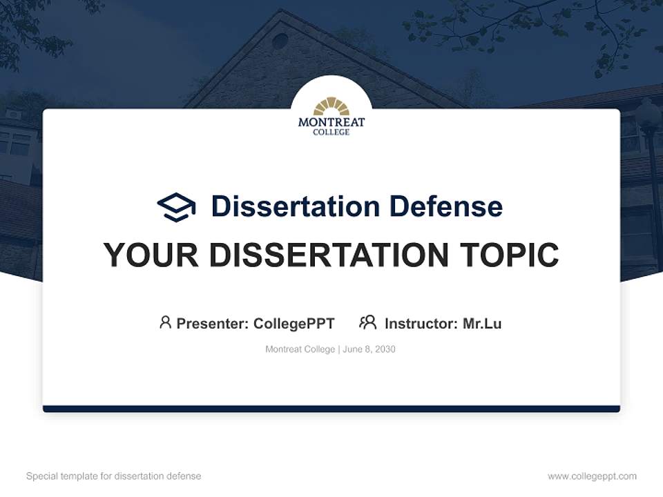 Montreat College Graduation Thesis Defense PPT Template4:3 ratio PPT effect preview image7
