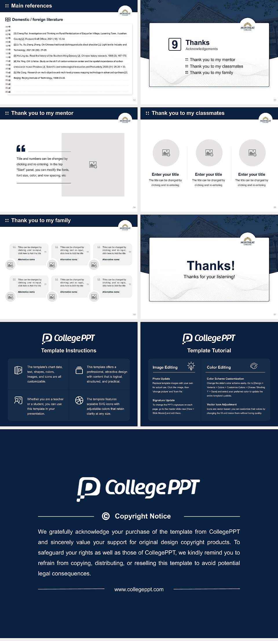 Montreat College Graduation Thesis Defense PPT Template4:3 ratio PPT effect preview image7