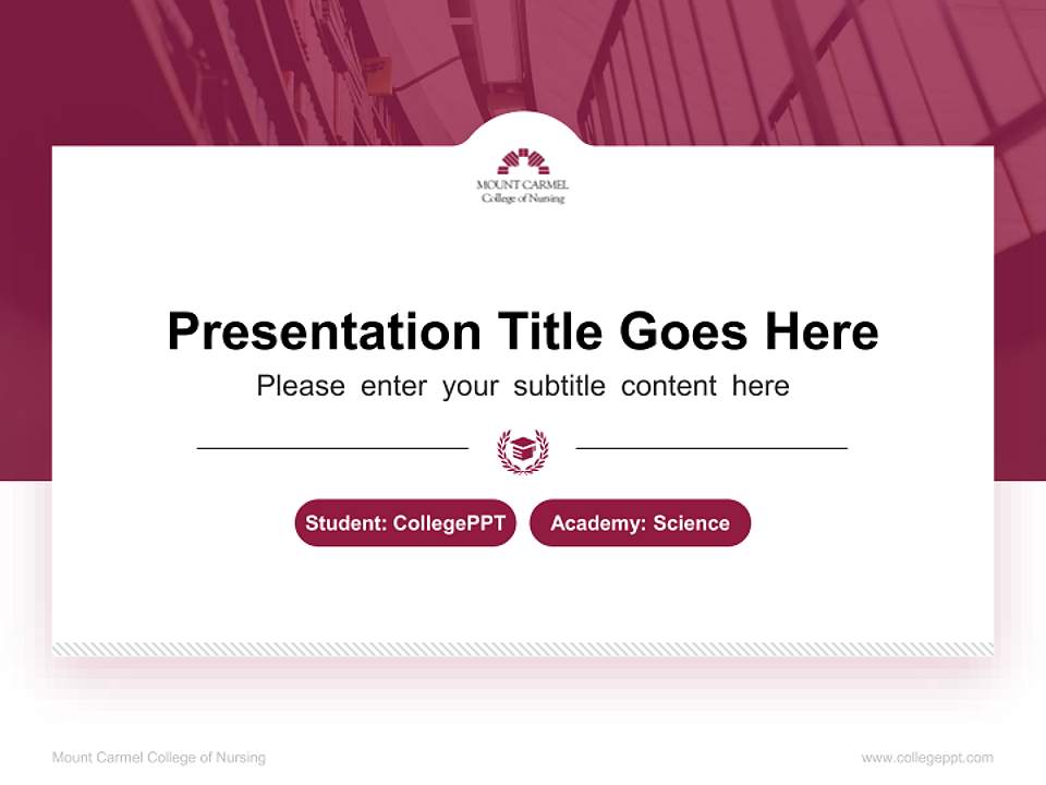 Mount Carmel College of Nursing National Scholarship Defense PPT Template4:3 ratio PPT effect preview image4