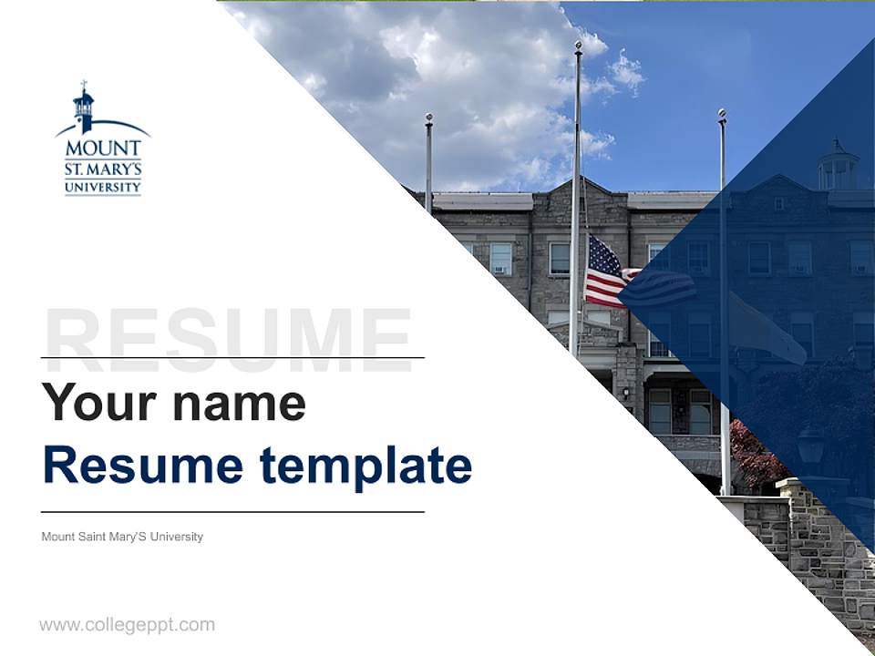 Mount Saint Mary’S University Resume PPT Template4:3 ratio PPT effect preview image5