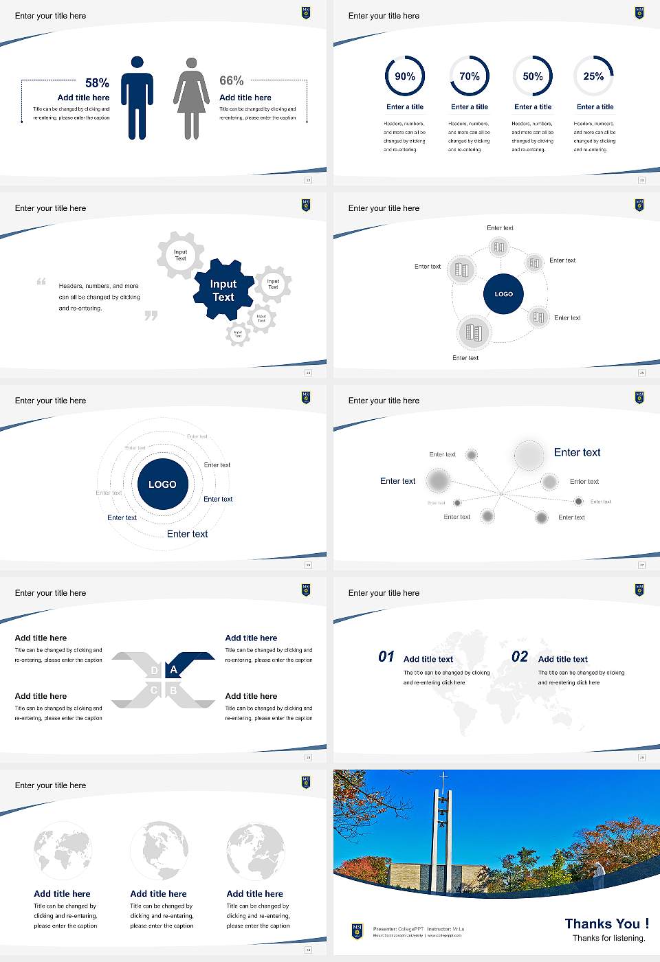 Mount Saint Joseph University Course/Courseware Creation PPT Template16:9 ratio PPT effect preview image4