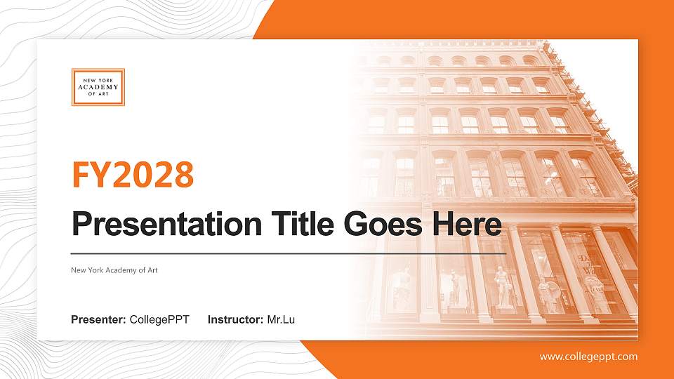 New York Academy of Art Academic Presentation/Research Findings Report PPT Template16:9 ratio PPT effect preview image