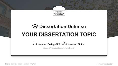 Nazarene Theological Seminary Graduation Thesis Defense PPT Template