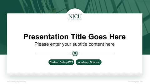 New Jersey City University National Scholarship Defense PPT Template