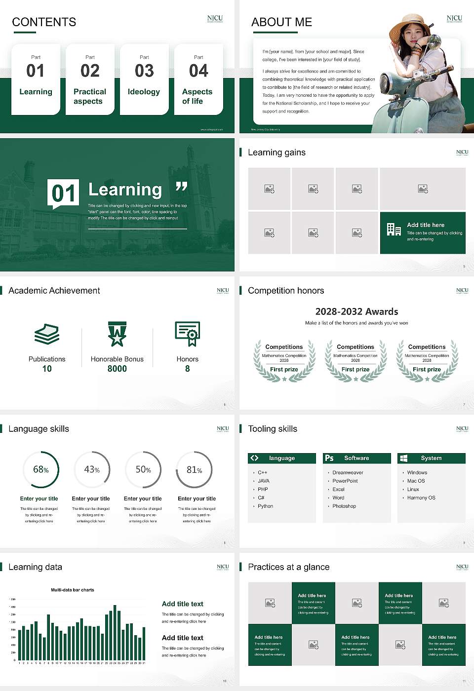 New Jersey City University National Scholarship Defense PPT Template16:9 ratio PPT effect preview image2