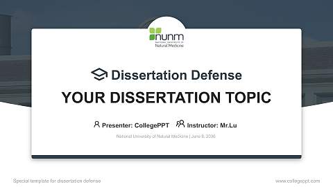 National University of Natural Medicine Graduation Thesis Defense PPT Template