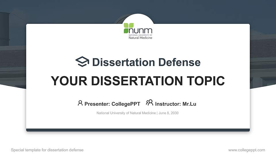 National University of Natural Medicine Graduation Thesis Defense PPT Template16:9 ratio PPT effect preview image