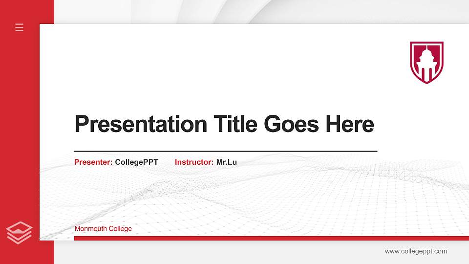 Monmouth College Thesis Proposal/Graduation Defense PPT Template16:9 ratio PPT effect preview image
