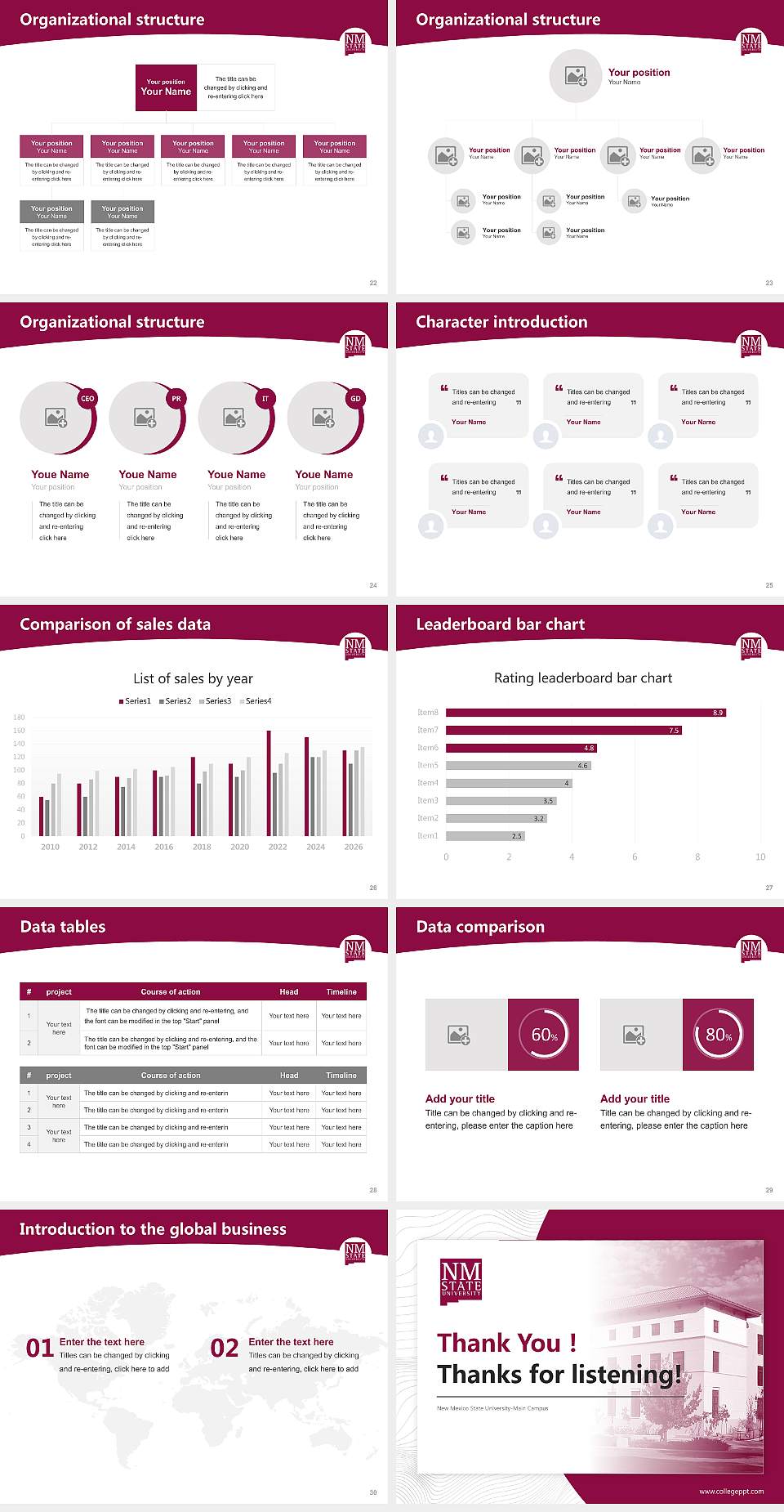 New Mexico State University-Main Campus Academic Presentation/Research Findings Report PPT Template4:3 ratio PPT effect preview image4