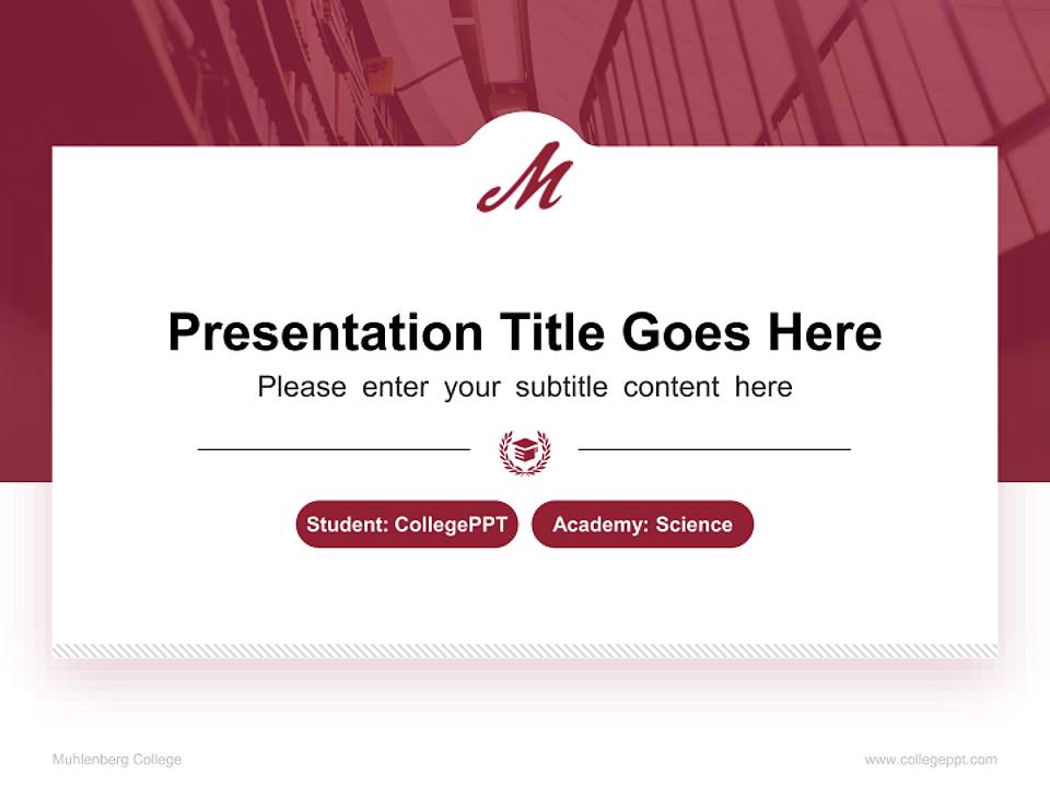 Muhlenberg College National Scholarship Defense PPT Template4:3 ratio PPT effect preview image4