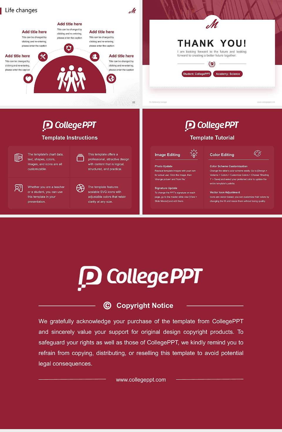 Muhlenberg College National Scholarship Defense PPT Template4:3 ratio PPT effect preview image4