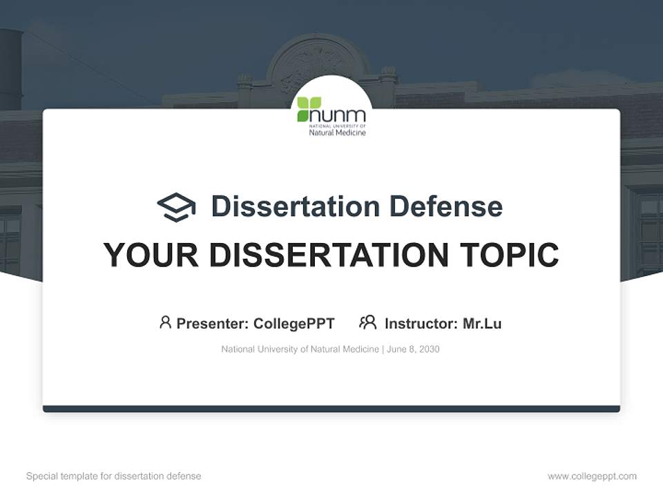National University of Natural Medicine Graduation Thesis Defense PPT Template4:3 ratio PPT effect preview image7
