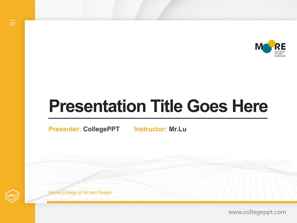 Moore College of Art and Design Thesis Proposal/Graduation Defense PPT Template4:3 ratio PPT effect preview image5