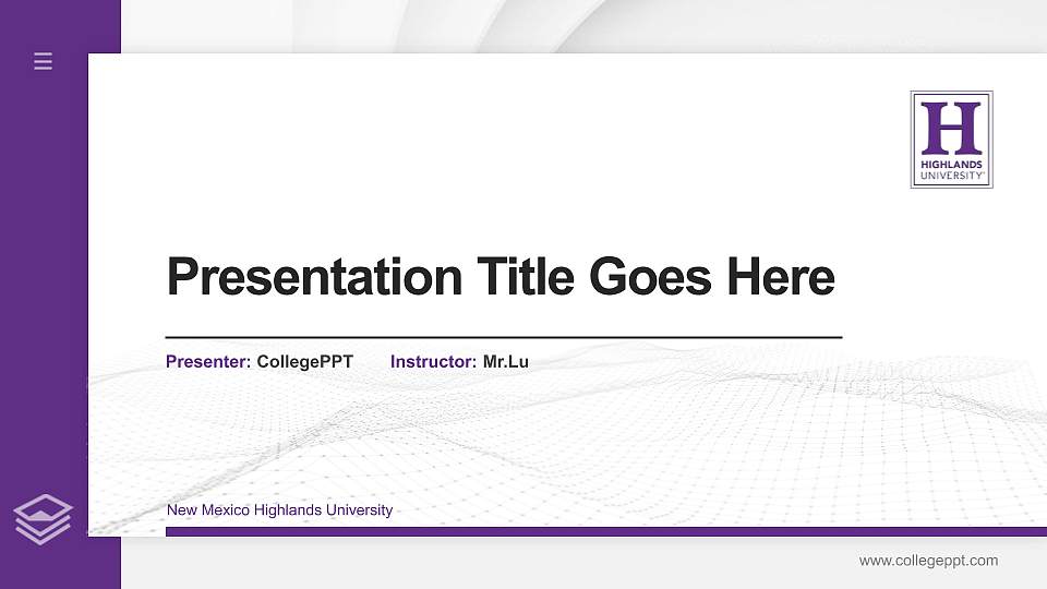 New Mexico Highlands University Thesis Proposal/Graduation Defense PPT Template16:9 ratio PPT effect preview image