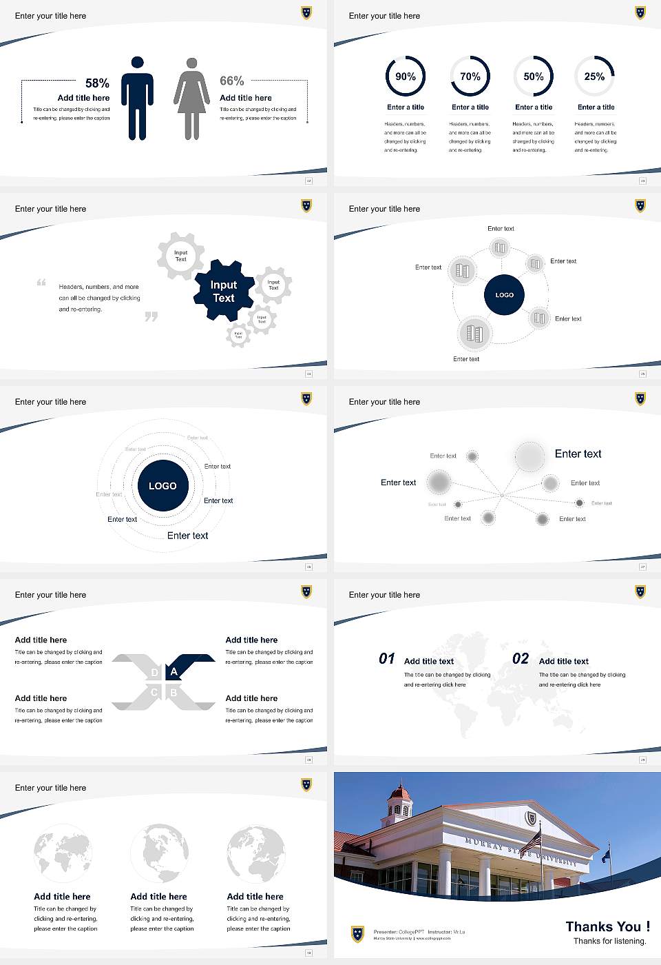 Murray State University Course/Courseware Creation PPT Template16:9 ratio PPT effect preview image4