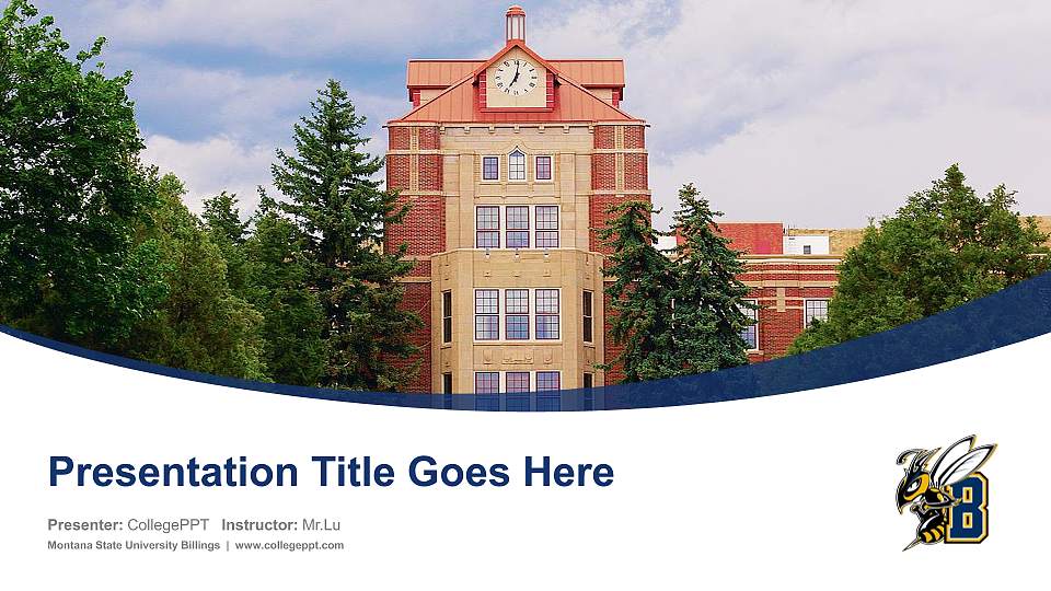 Montana State University Billings Course/Courseware Creation PPT Template16:9 ratio PPT effect preview image