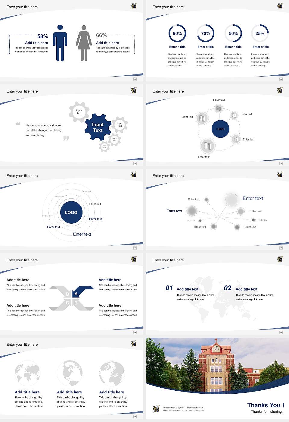 Montana State University Billings Course/Courseware Creation PPT Template16:9 ratio PPT effect preview image4